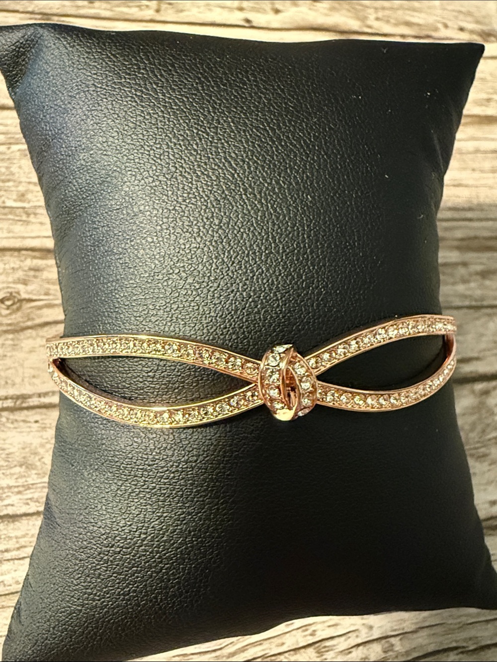 Rose Gold Infinity Bow Rhinestone, Crystal Link Bracelet for Women